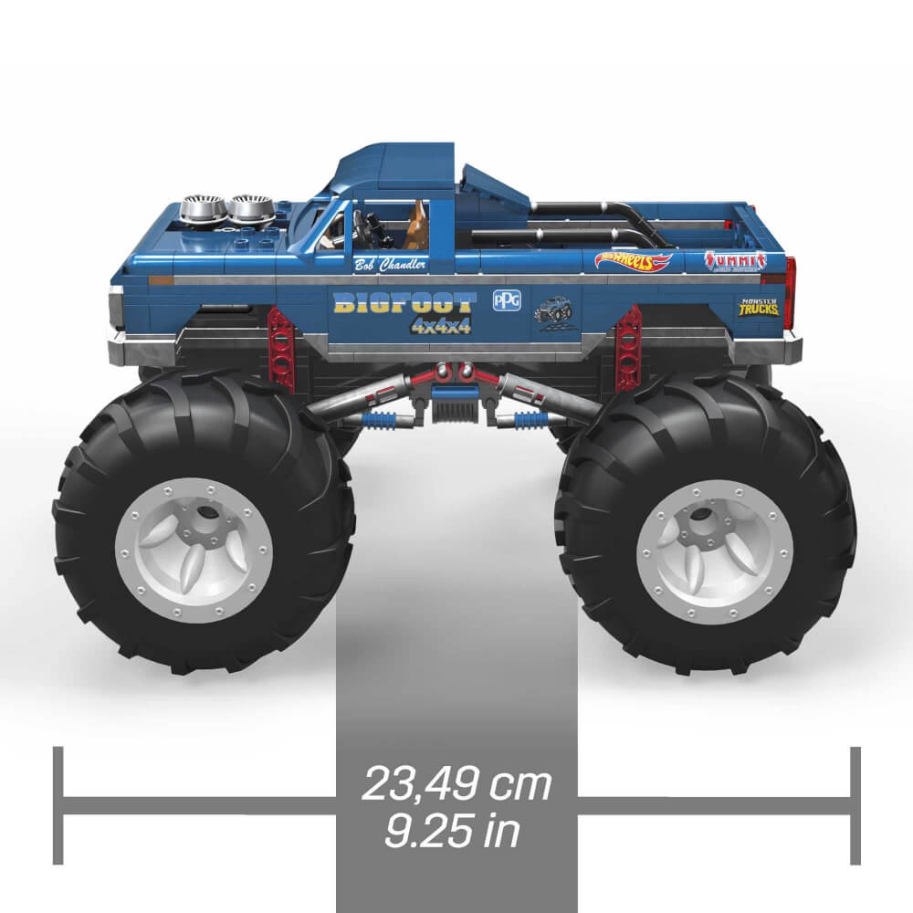 Mattel HHD20 MEGA Hot Wheels Bauset Bigfoot Monster Truck mit 538 Teilen für Erwachsene