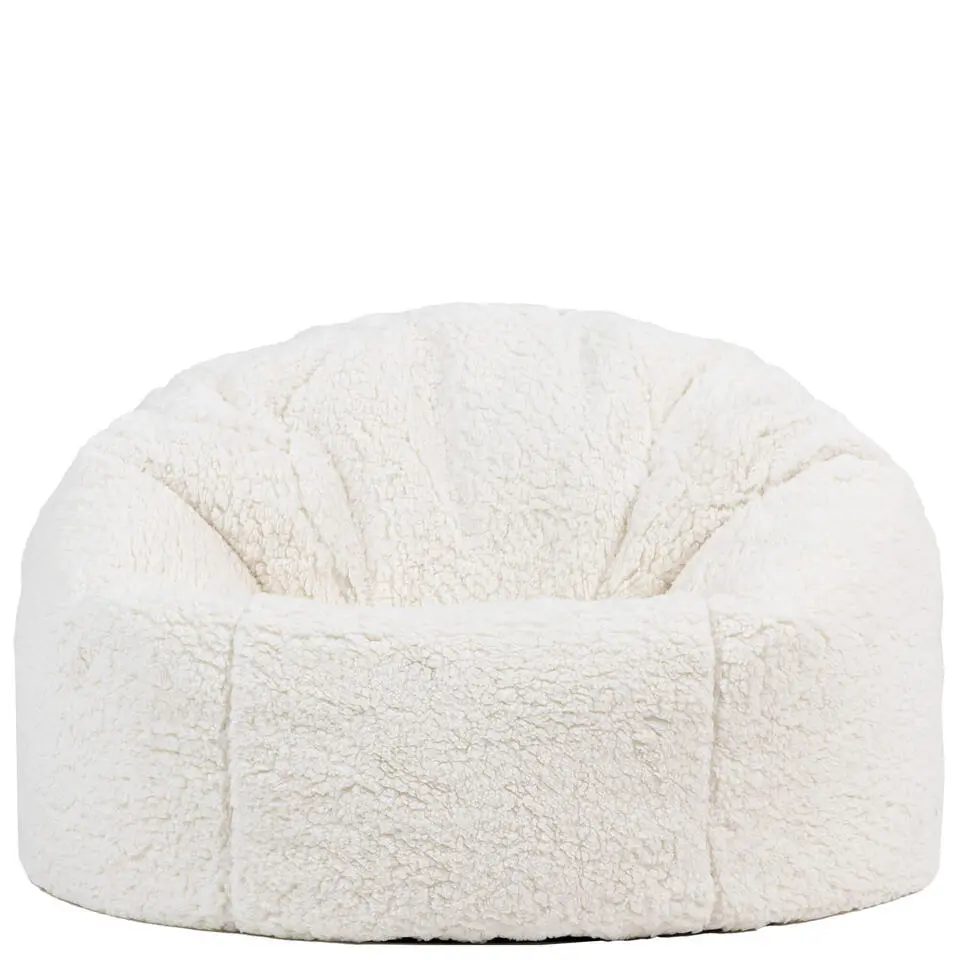 icon - Kingston Kinderzitzak Stoel - Fluffy Pluche Teddy - Wit