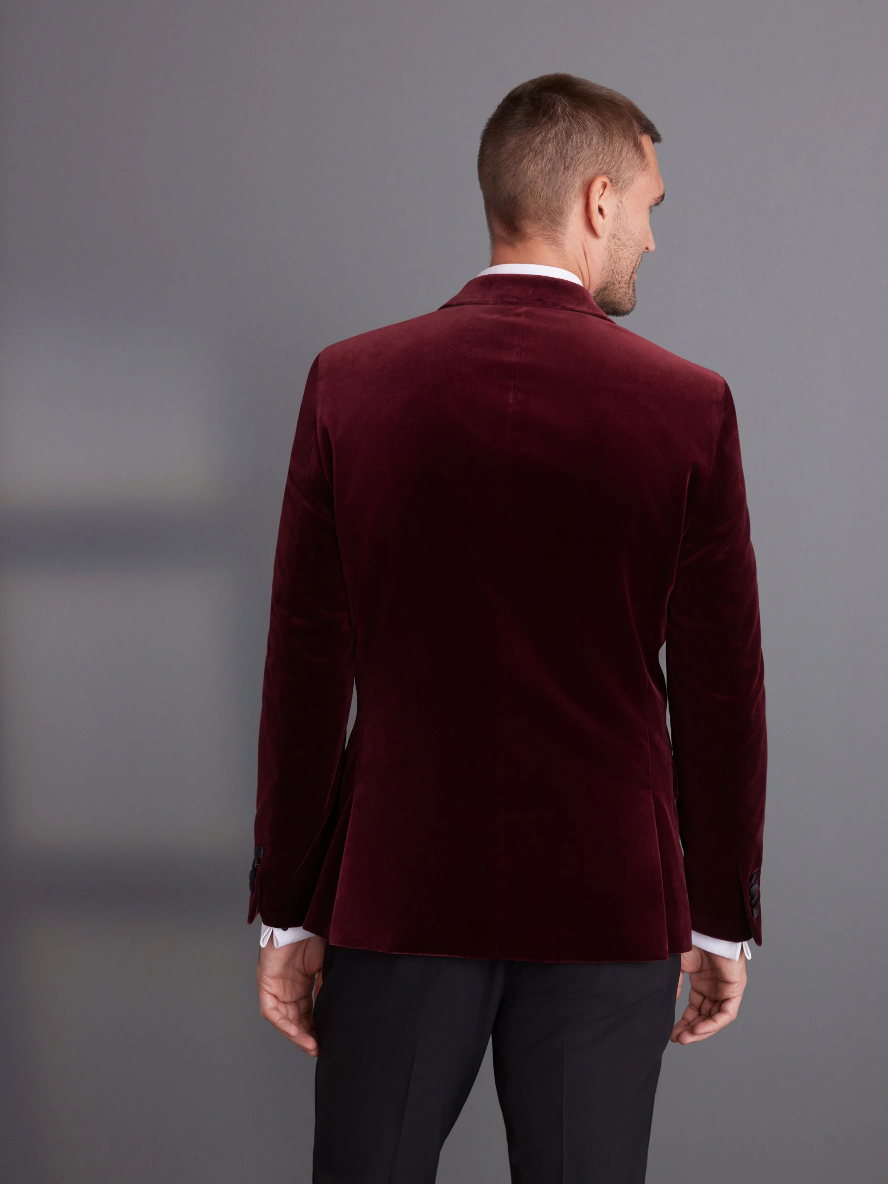 Bordeauxrood - Slim Fit - Signature Pontoglio Italiaanse fluwelen blazer