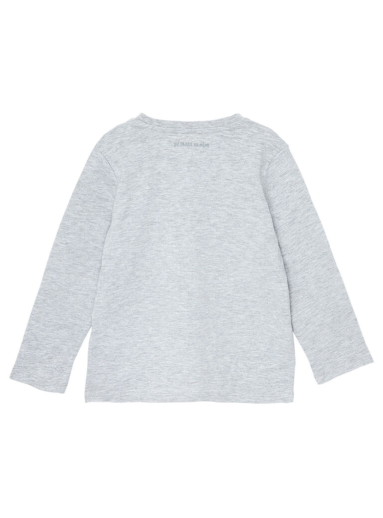 Tee shirt manches longues garçon gris chine