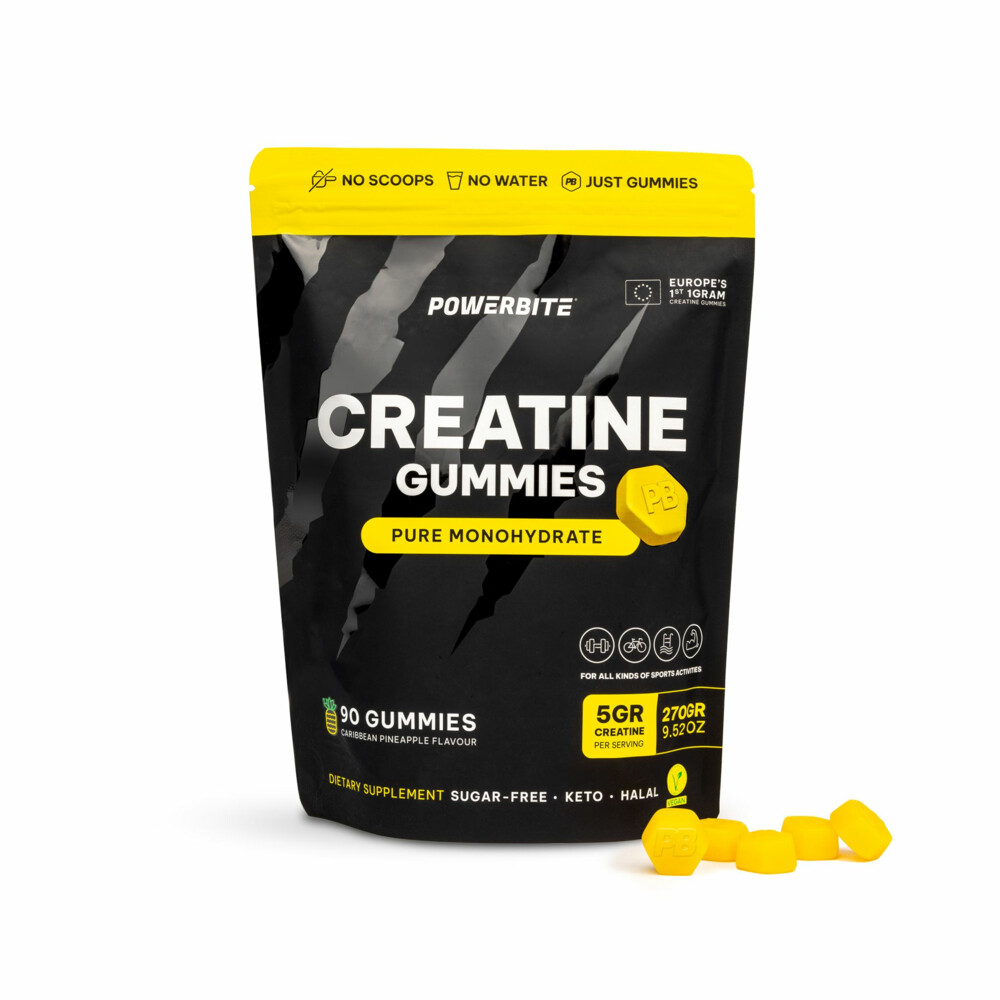 Powerbite Creatine Caribbean Pineapple Flavour90 gummies