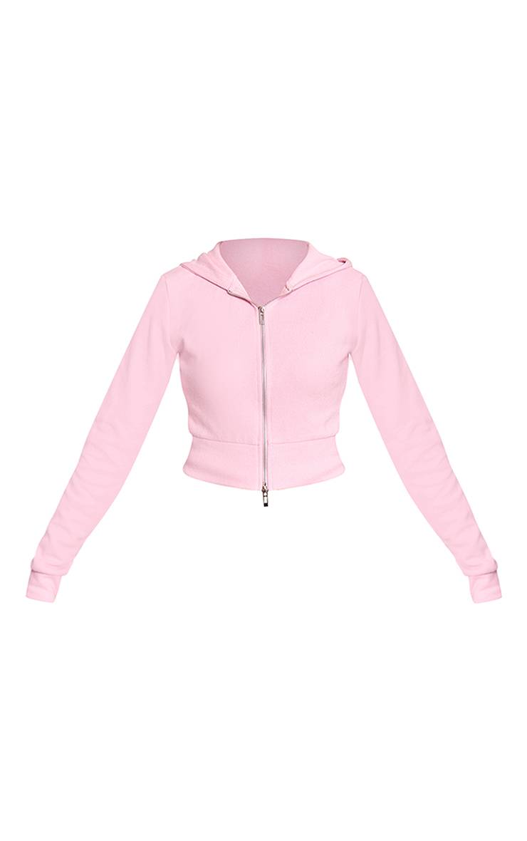 Rose Sweat À Casynthétiqueche Court Zippé Toucher Doux