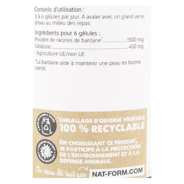 Nat & Form Original Bardana 200 cápsulas