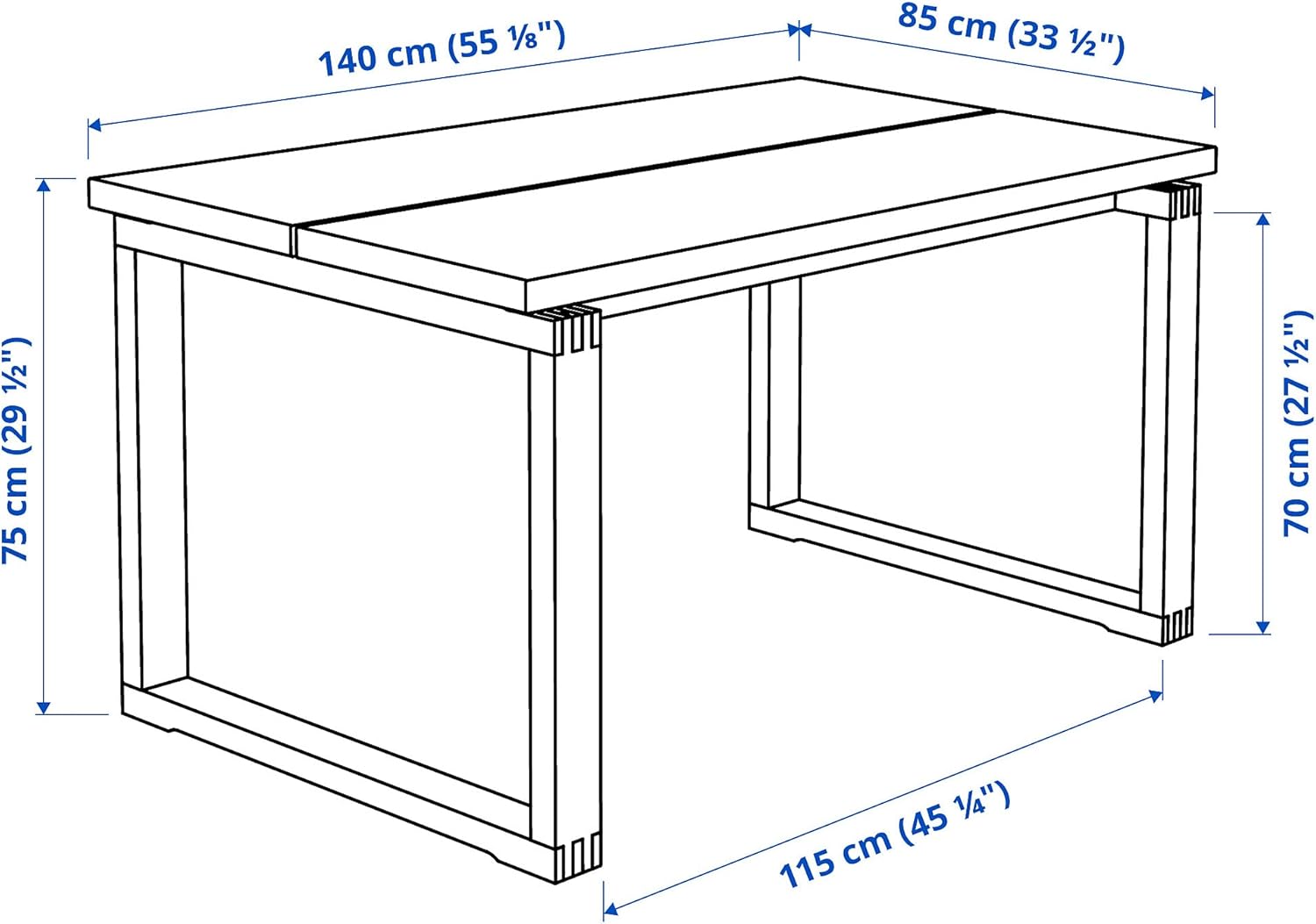 IKEA ODGER/MÖRBYLÅNGA Tisch und 4 Stühle, 140x85 cm, Eichenfurnier braun gebeizt/anthrazit