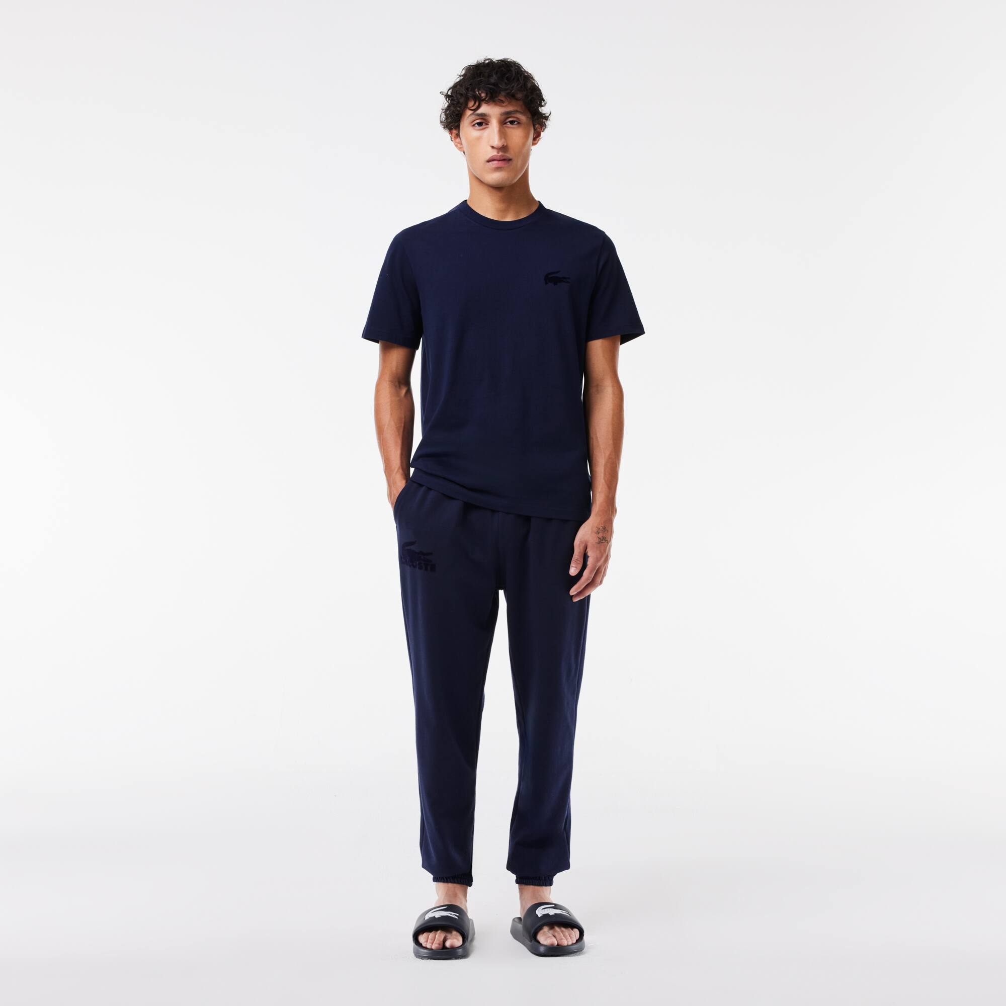 Lounge-T-Shirt aus Baumwolljersey Loungewear - Blau - Lacoste - Herren