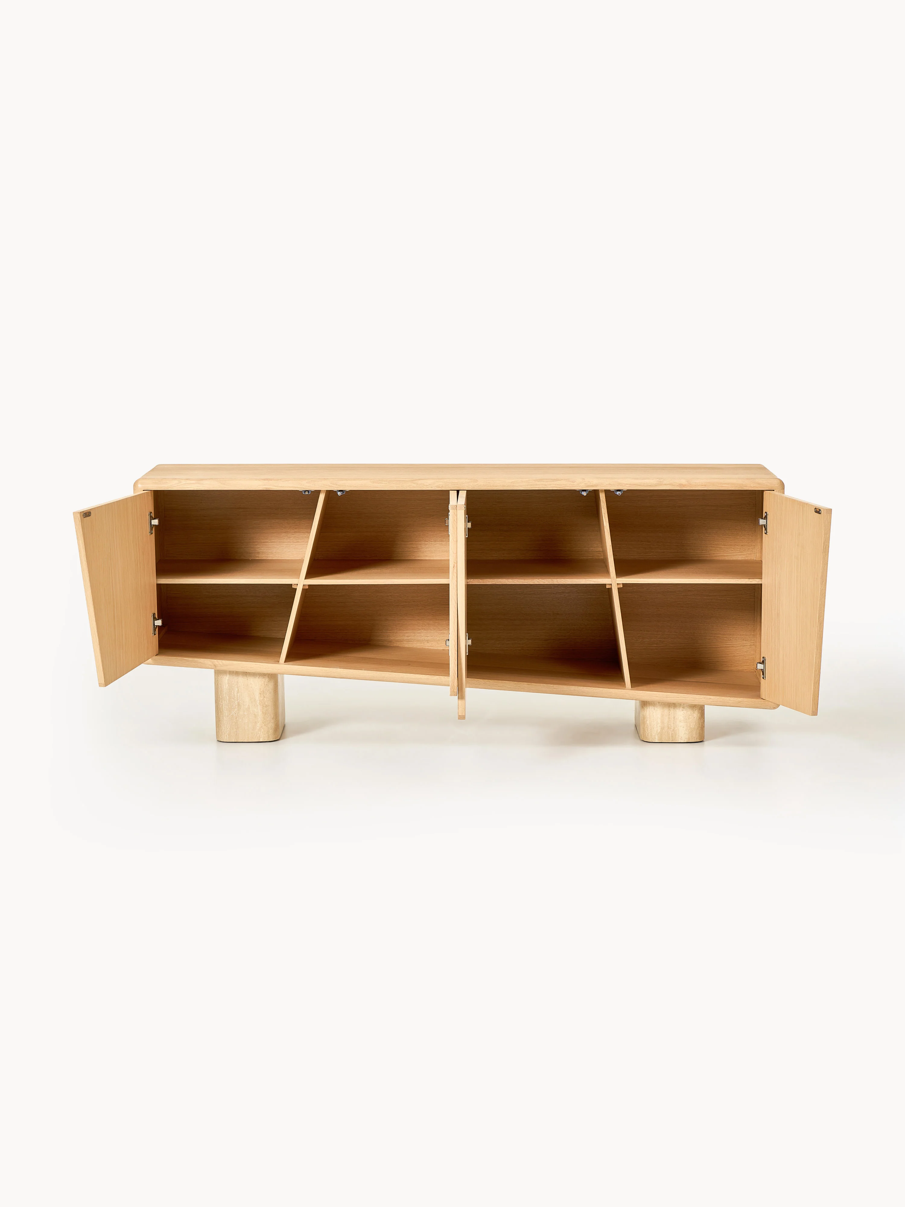 Houten dressoir Tundra met travertijn poten