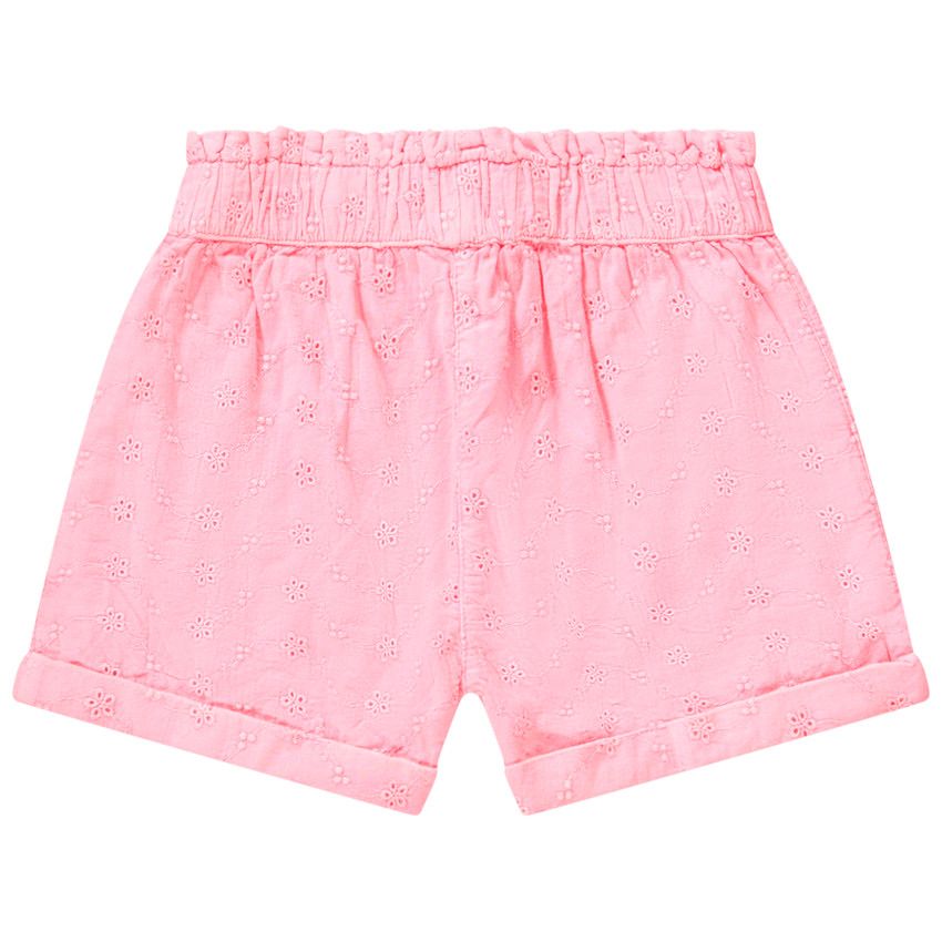 Short taille haute en broderie anglaise doublé pour fille - Multicolore