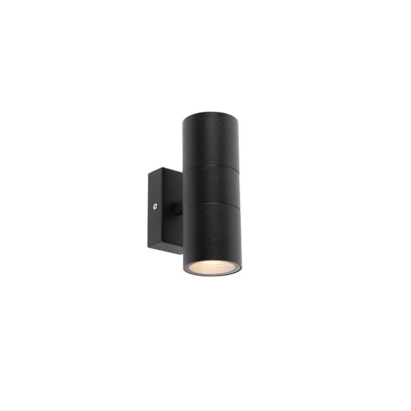 Smart buitenwandlamp zwart IP44 incl. 2 wifi GU10 - Duo