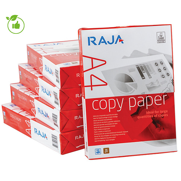 Papier blanc Raja Copy A4 80g, 5 ramettes de 500 feuilles
