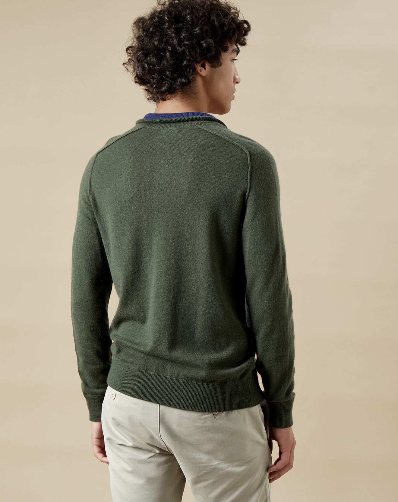 Hartford Pull en Laine & Cachemire High Neck olive