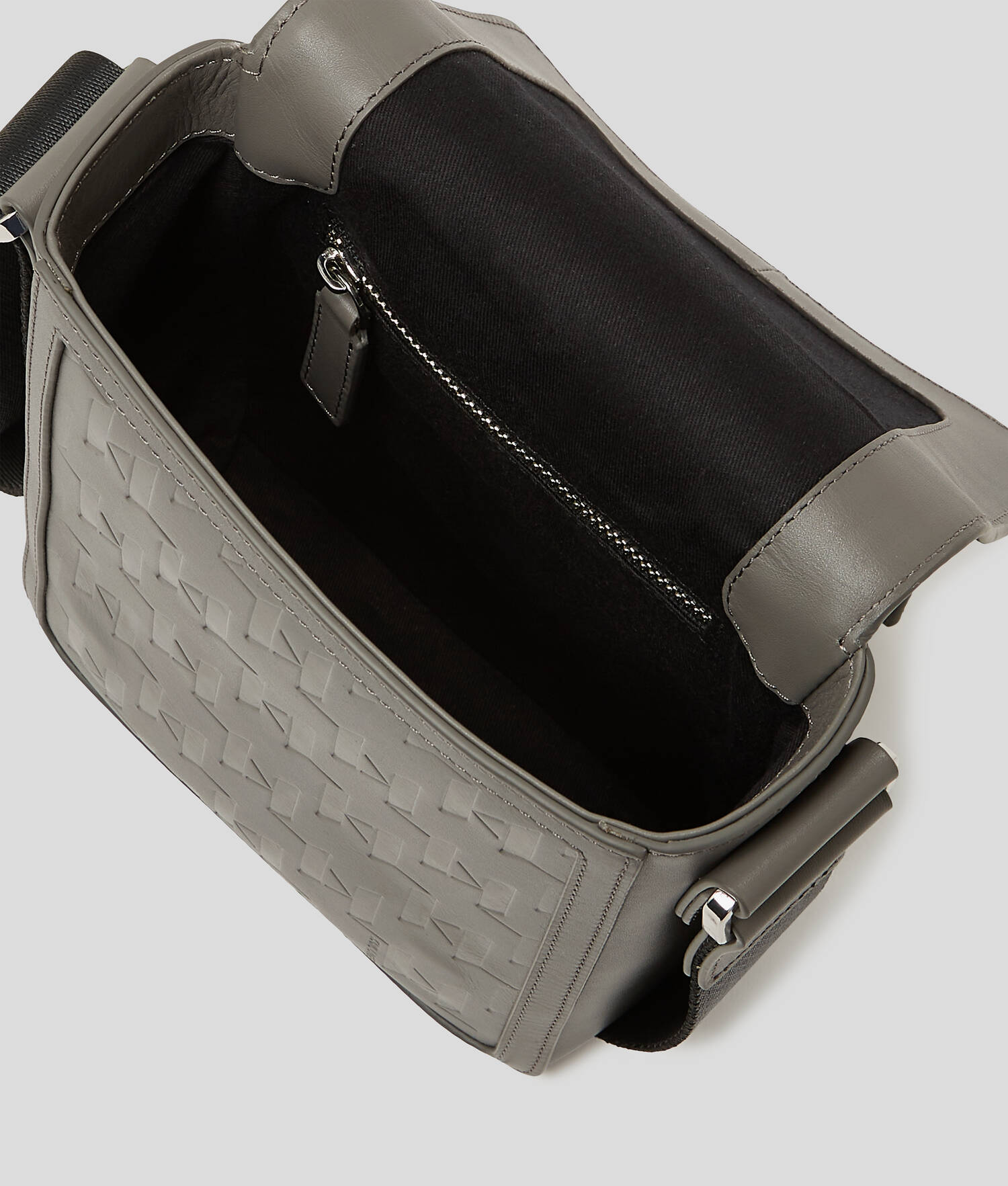 SAC BANDOULIÈRE EN CUIR K/LOOM - Gris