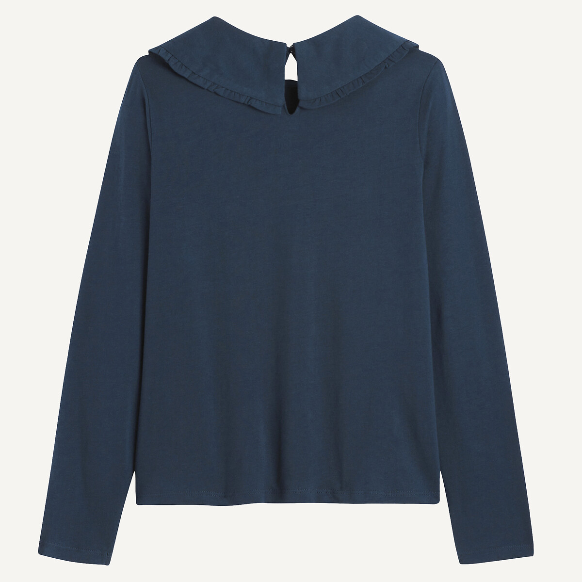 COLEÇÃO LA REDOUTE<br>Camiseta com gola Claudine e mangas compridas