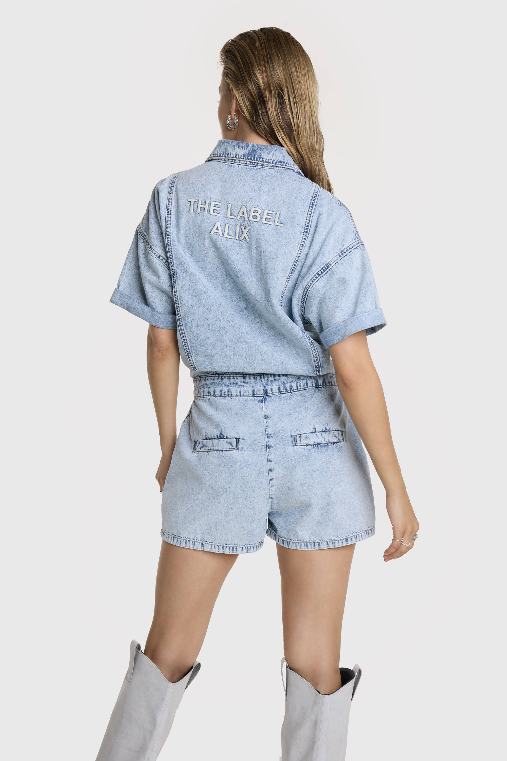 Alix the Label playsuit light blue denim