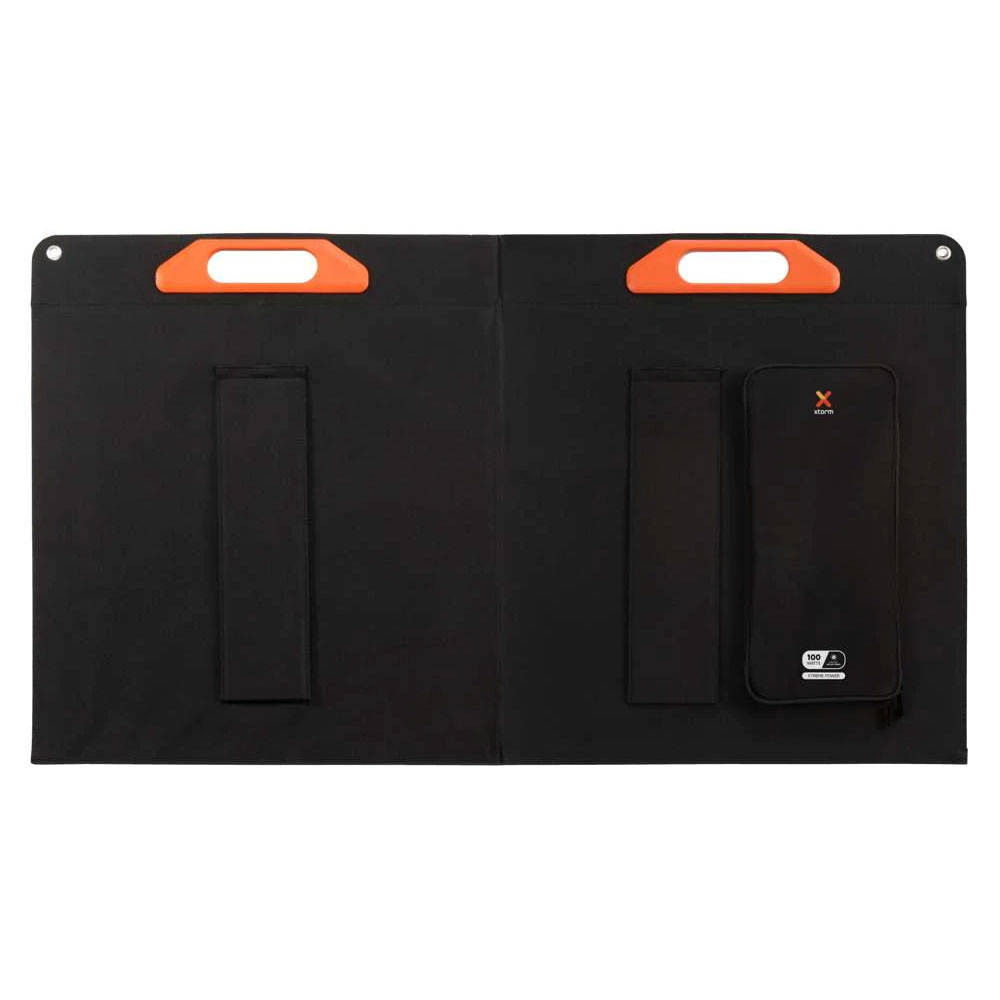 (2er Set) Solar Power Panel (100W) Sonnenkollektor Spritzwassergeschützte Xtreme Power Station - Schwarz / Orange