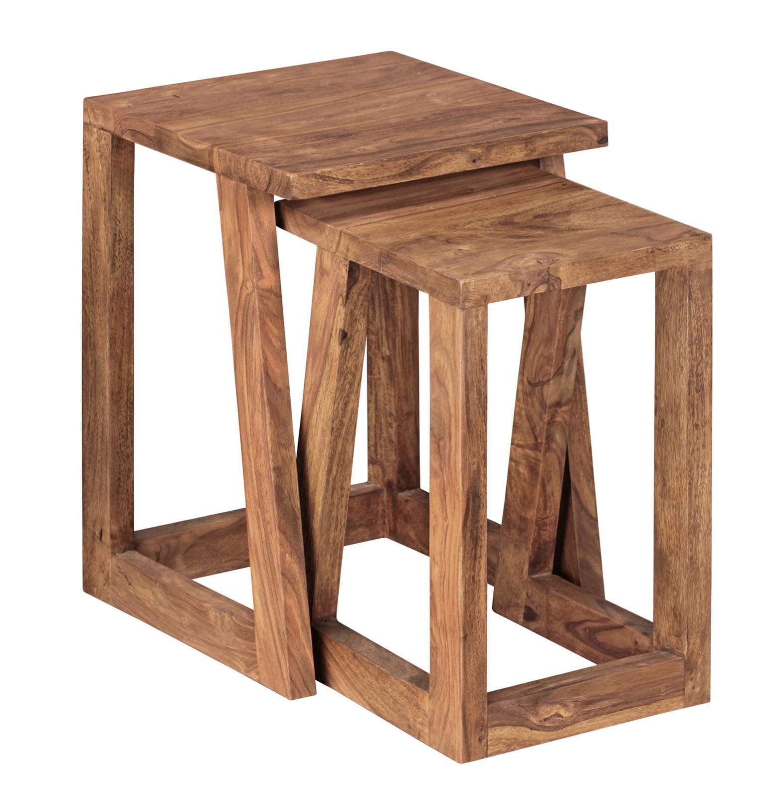 Beistelltische Bacoor 2er-Set Massivholz braun