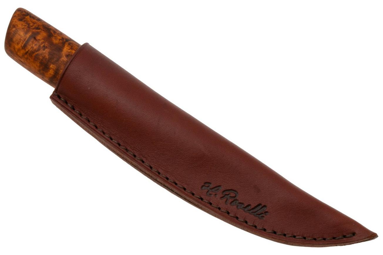 Roselli Carving Knife Short RIR113 Carbon Steel, Curly birch, houtsnijmes