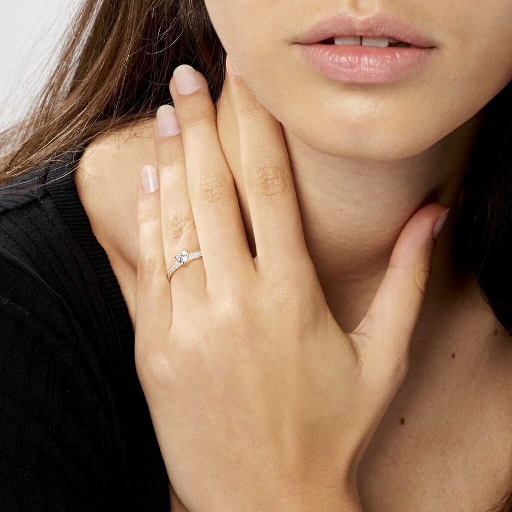 Bague Monelle Or Jaune Oxyde De Zirconium