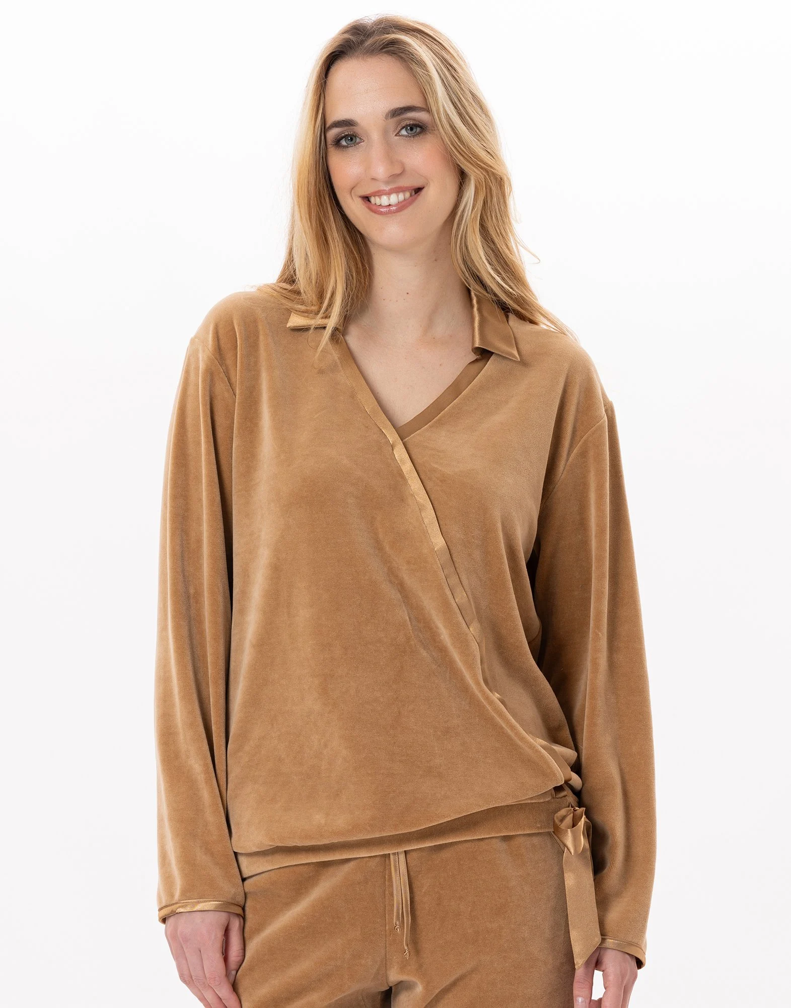 VELVET 830 - Sweat en velours | Doré