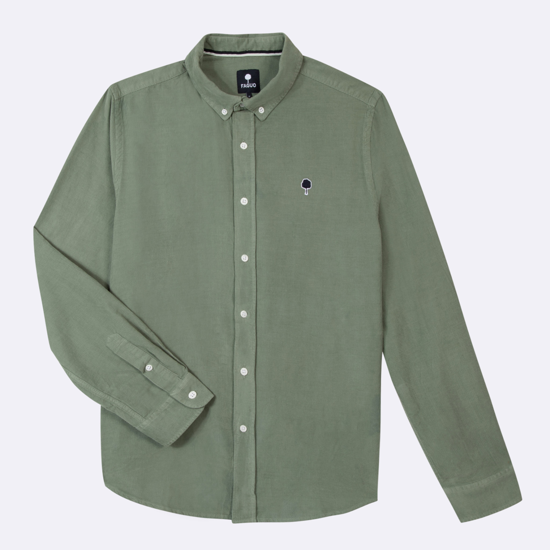 Chemise classique verte coton bio - modèle Ivoy