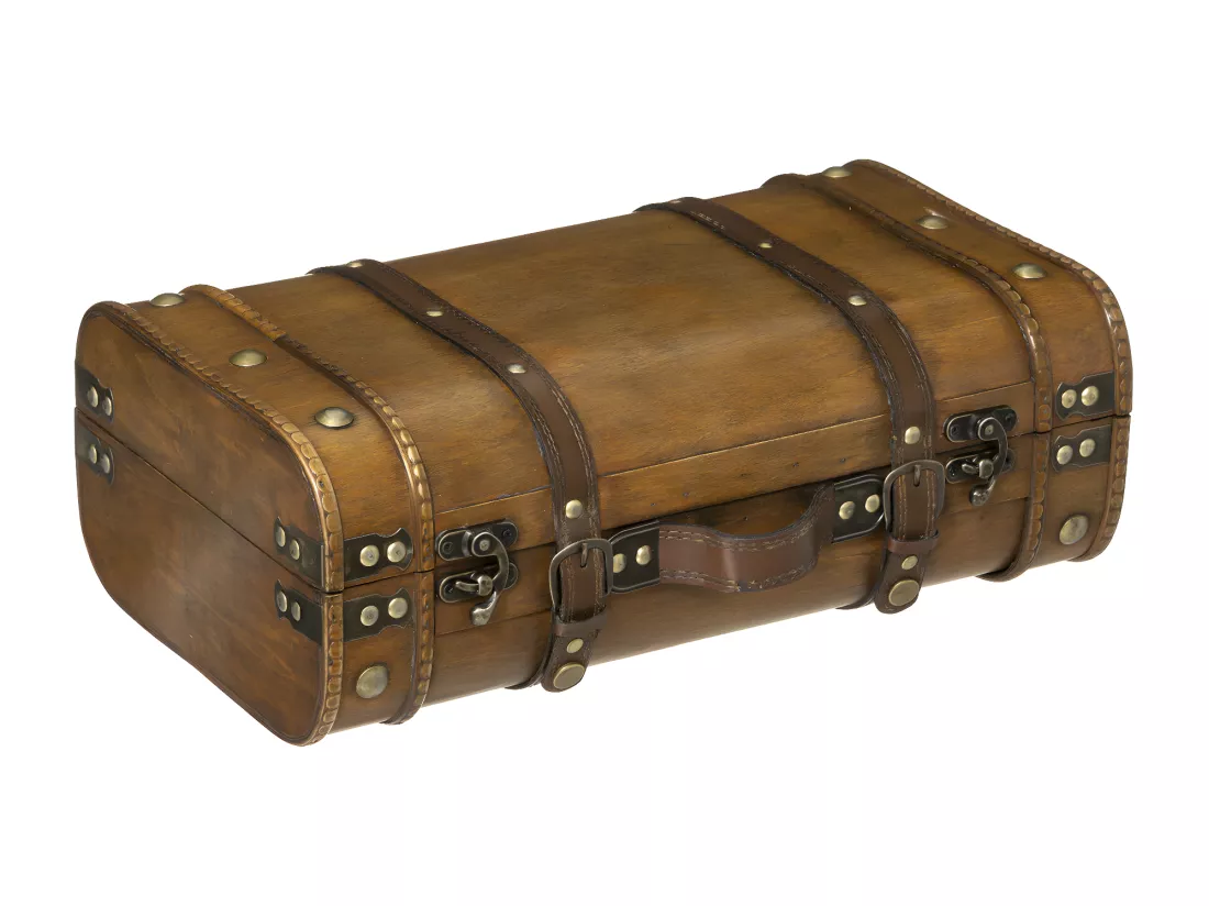 Lot de 2 Coffres de rangement Cantines Rétro en Bois