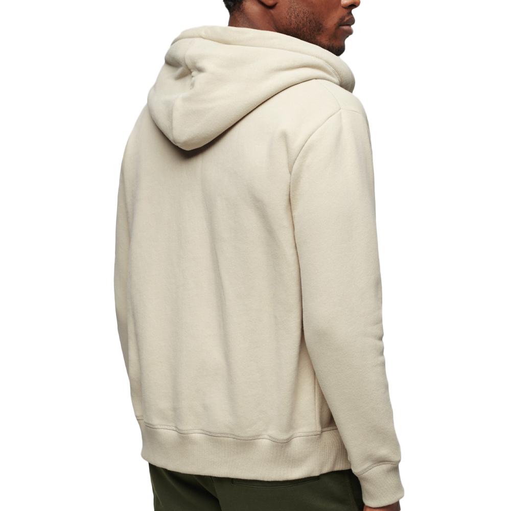Superdry Sweat Zippe Capuche Beige Homme Superdry Essential