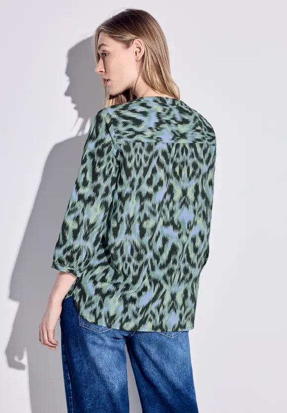 Bluse mit modernem Print - strong khaki