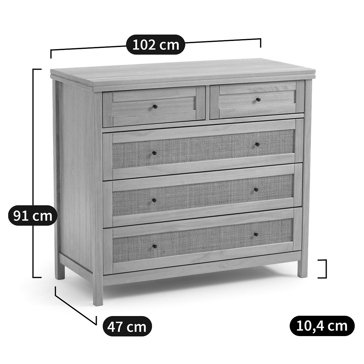 LA REDOUTE INTERIEURS<br>Cômoda Gabin com 5 gavetas
