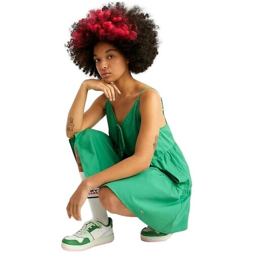 Tommy Jeans - VESTIDO DE POPELIN MUJER DW0DW15184 Verde