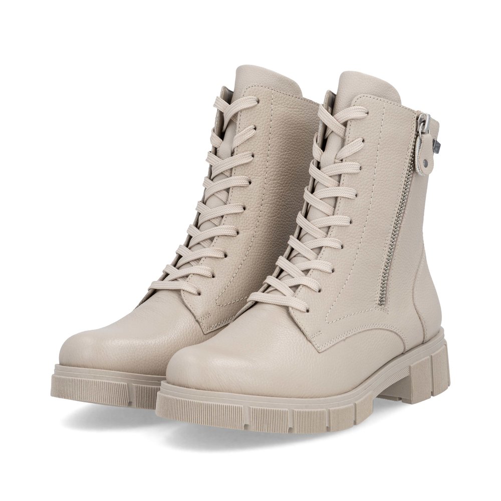 Remonte Damen-TEX-Schnürstiefelette Creme-Beige