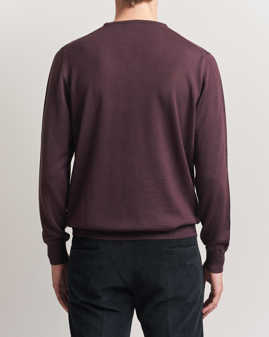 Morgano Extra Fine Merino Wool Crewneck Purple