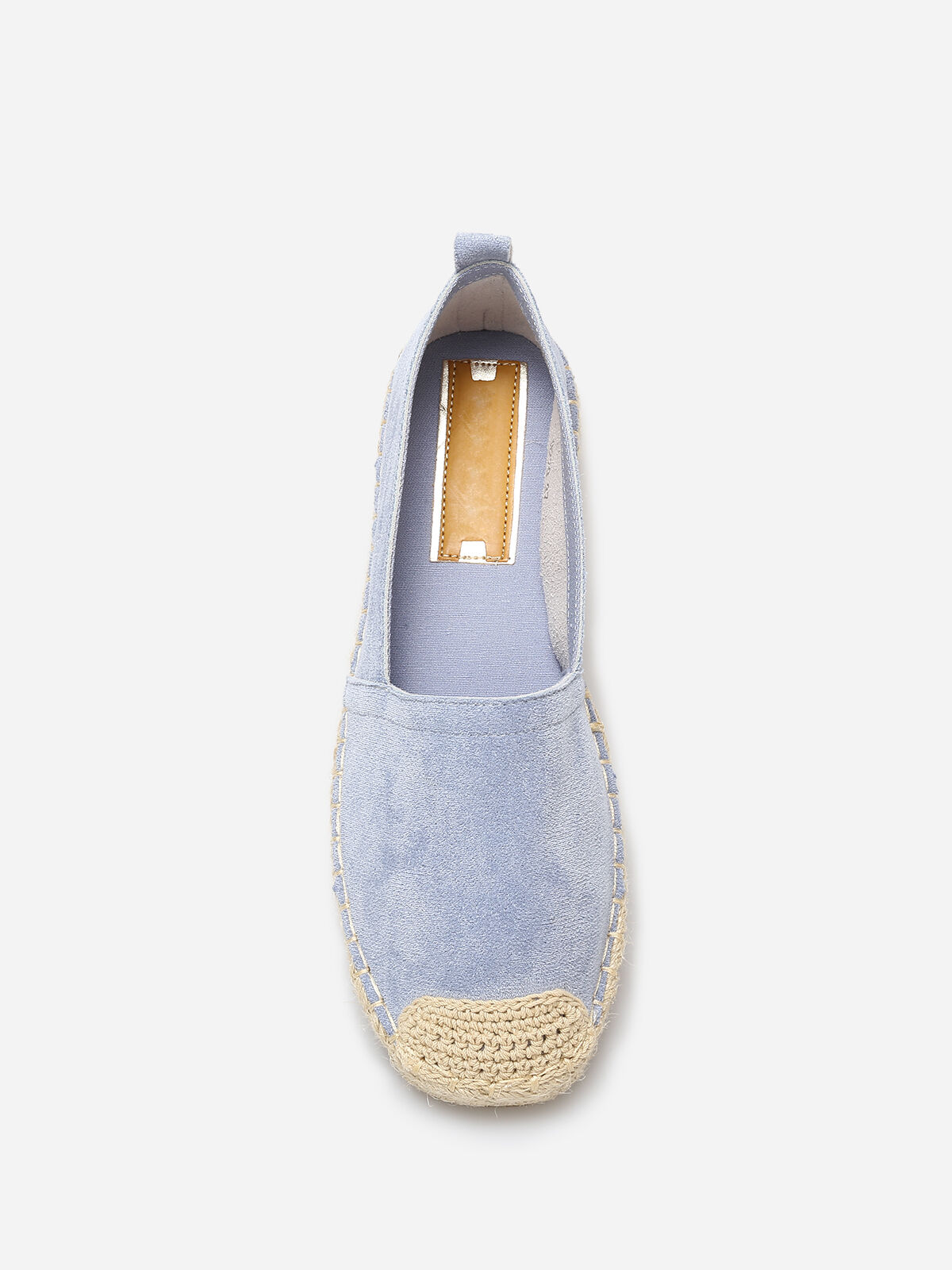 Espadrilles en suédine à bout carré- Bleu Denim