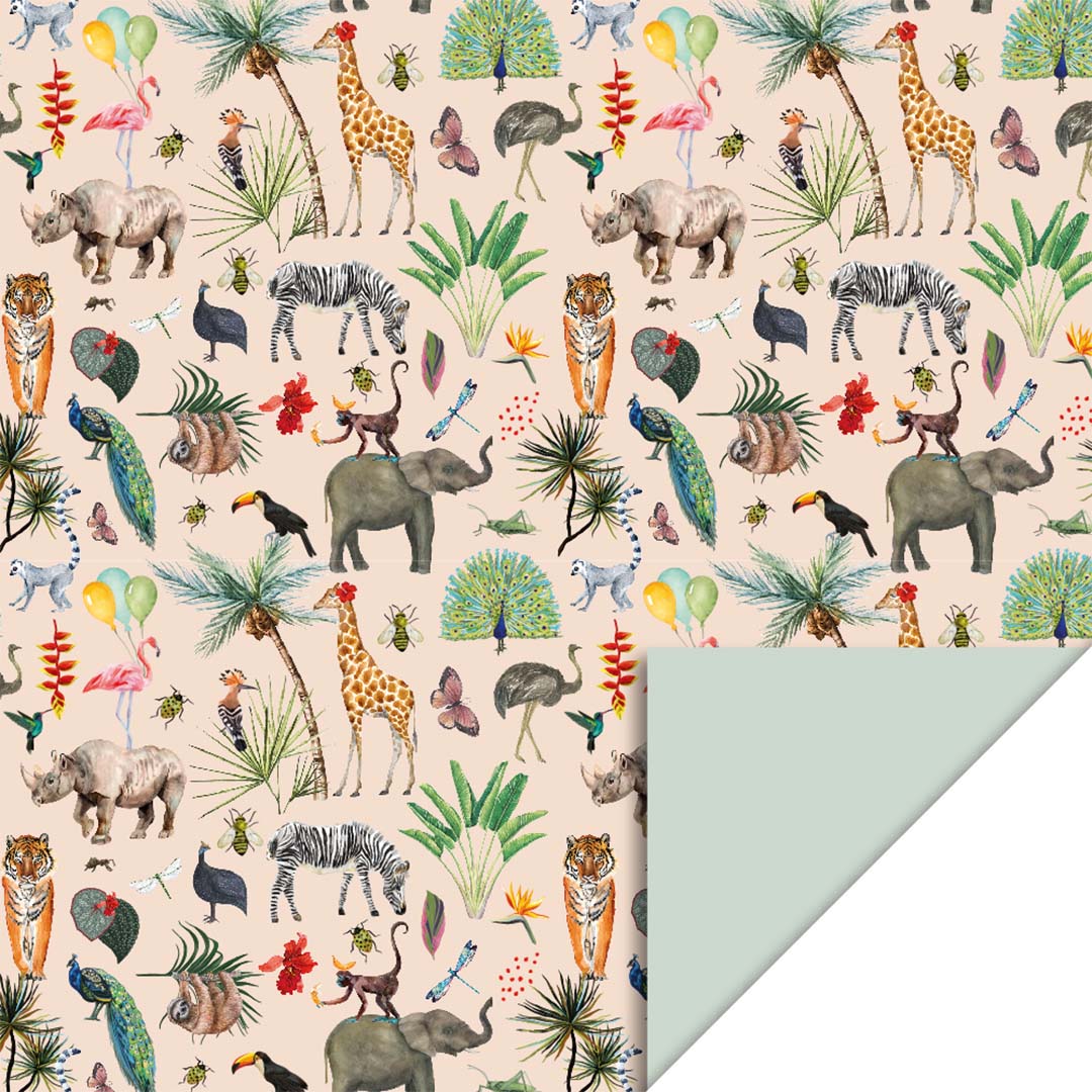 House of products inpakpapier jungle beige - pistache - 3 m