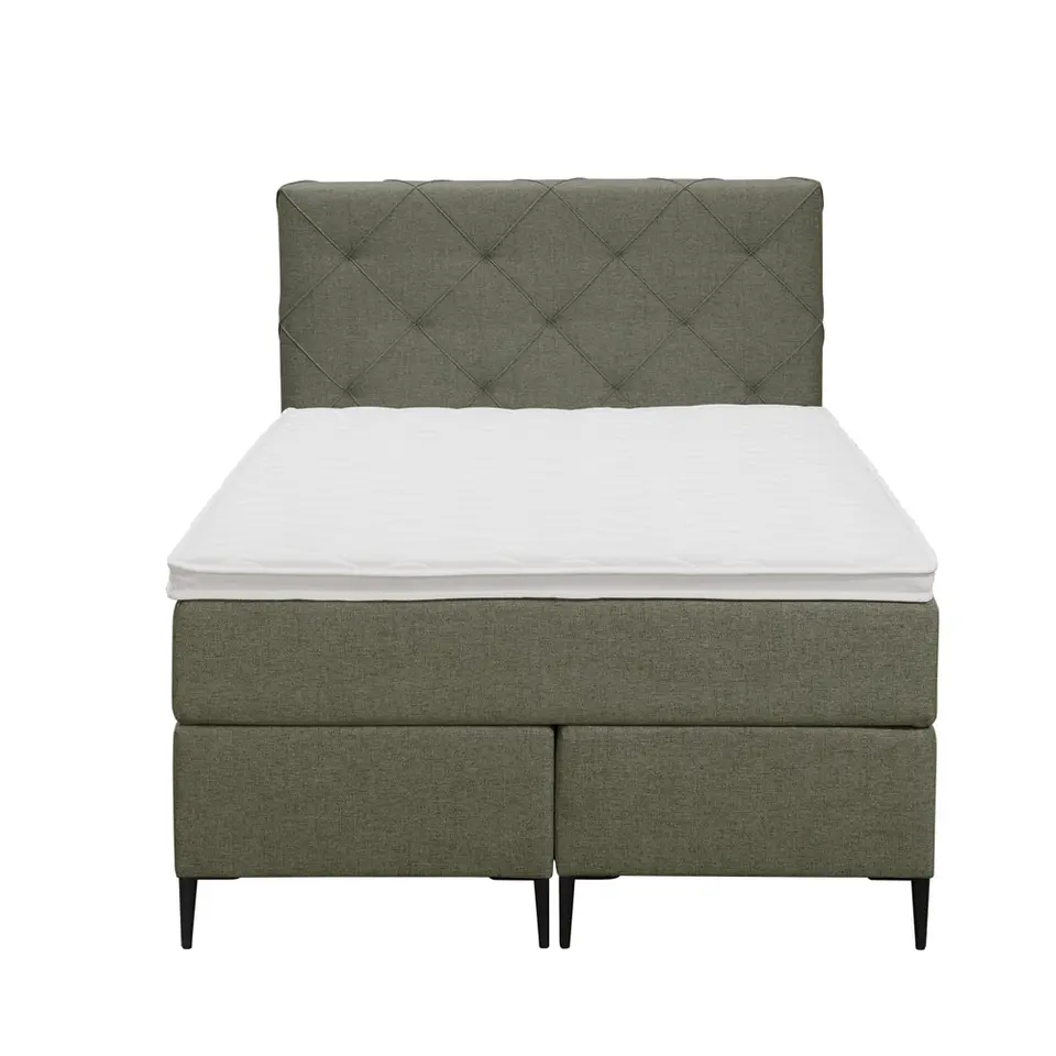 Boxspring Liv geruit - groen - 120x200 cm - slanke poot