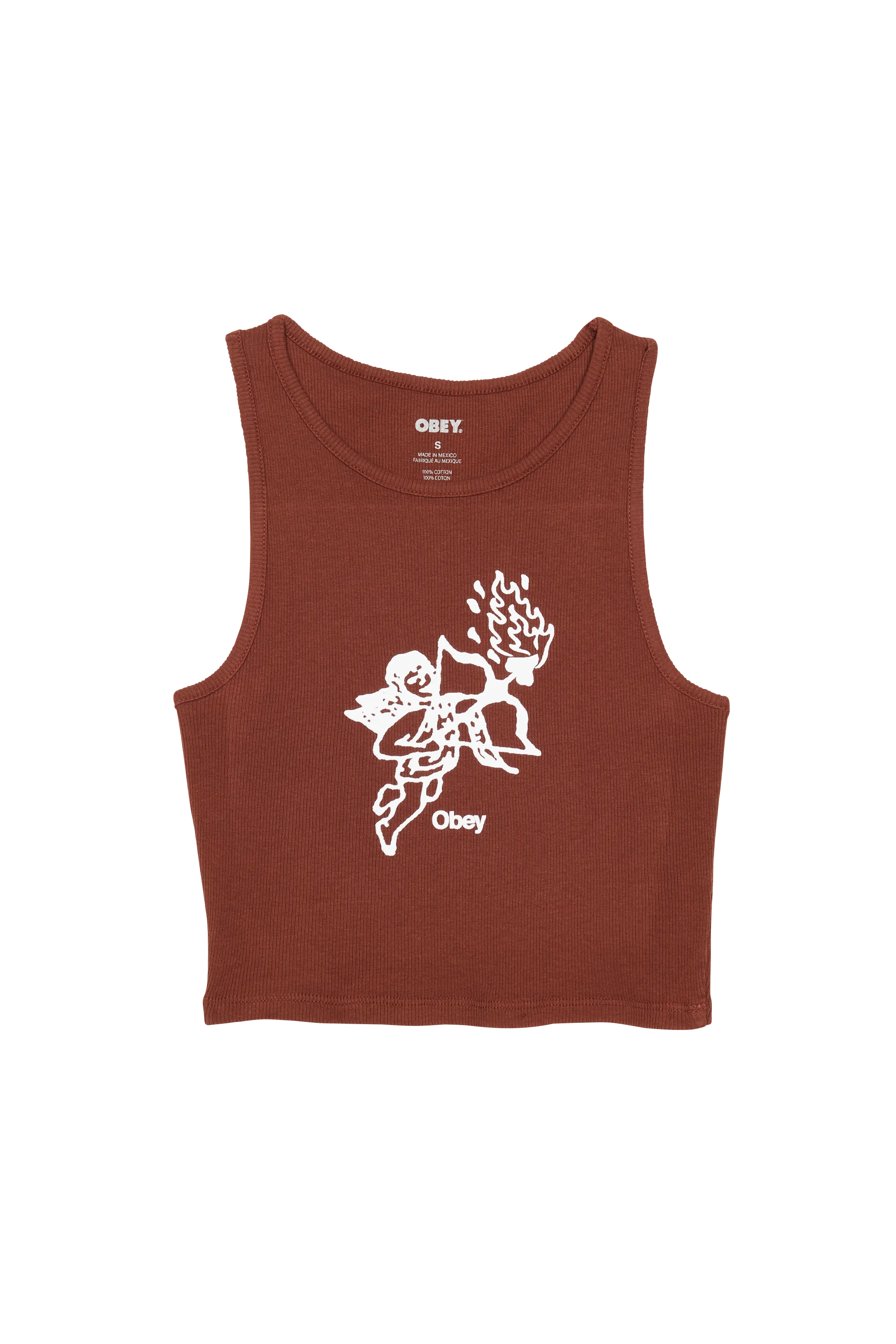 OBEY Top OBEY FLAMING CUPID 2 Marron