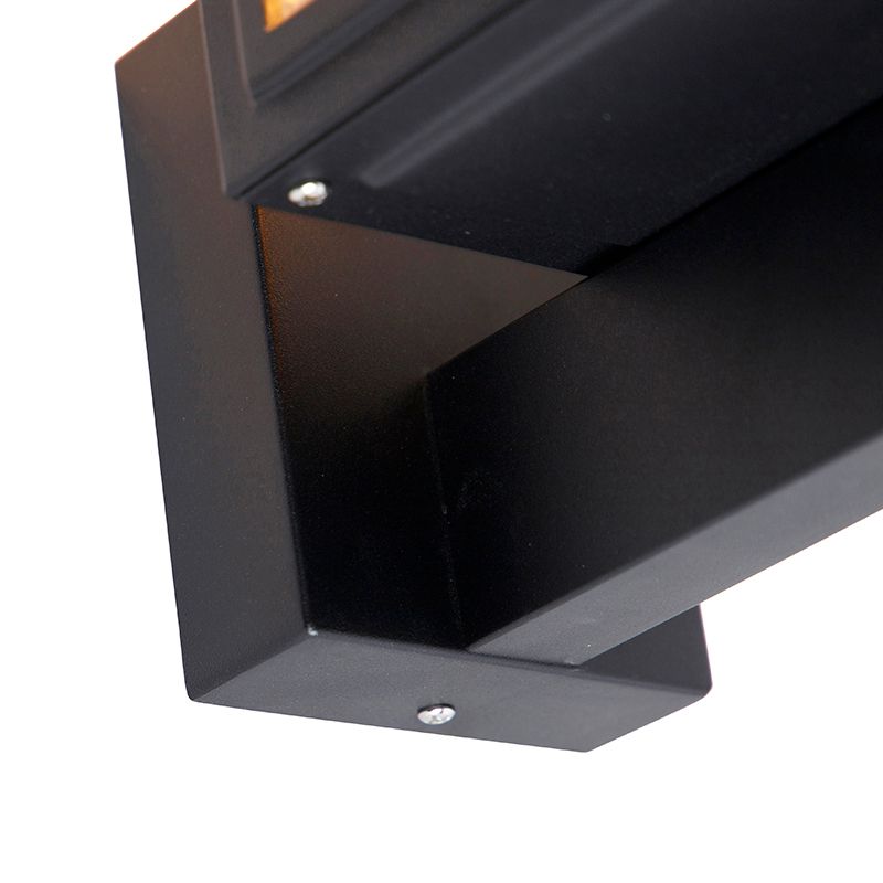 Landelijke wandlamp zwart IP44 - Sutton Up