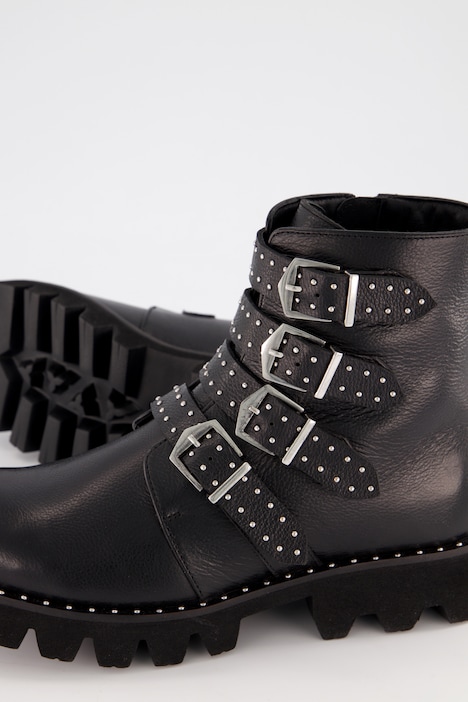 Leder-Boots, Zierriegel, Nappaleder, Weite H