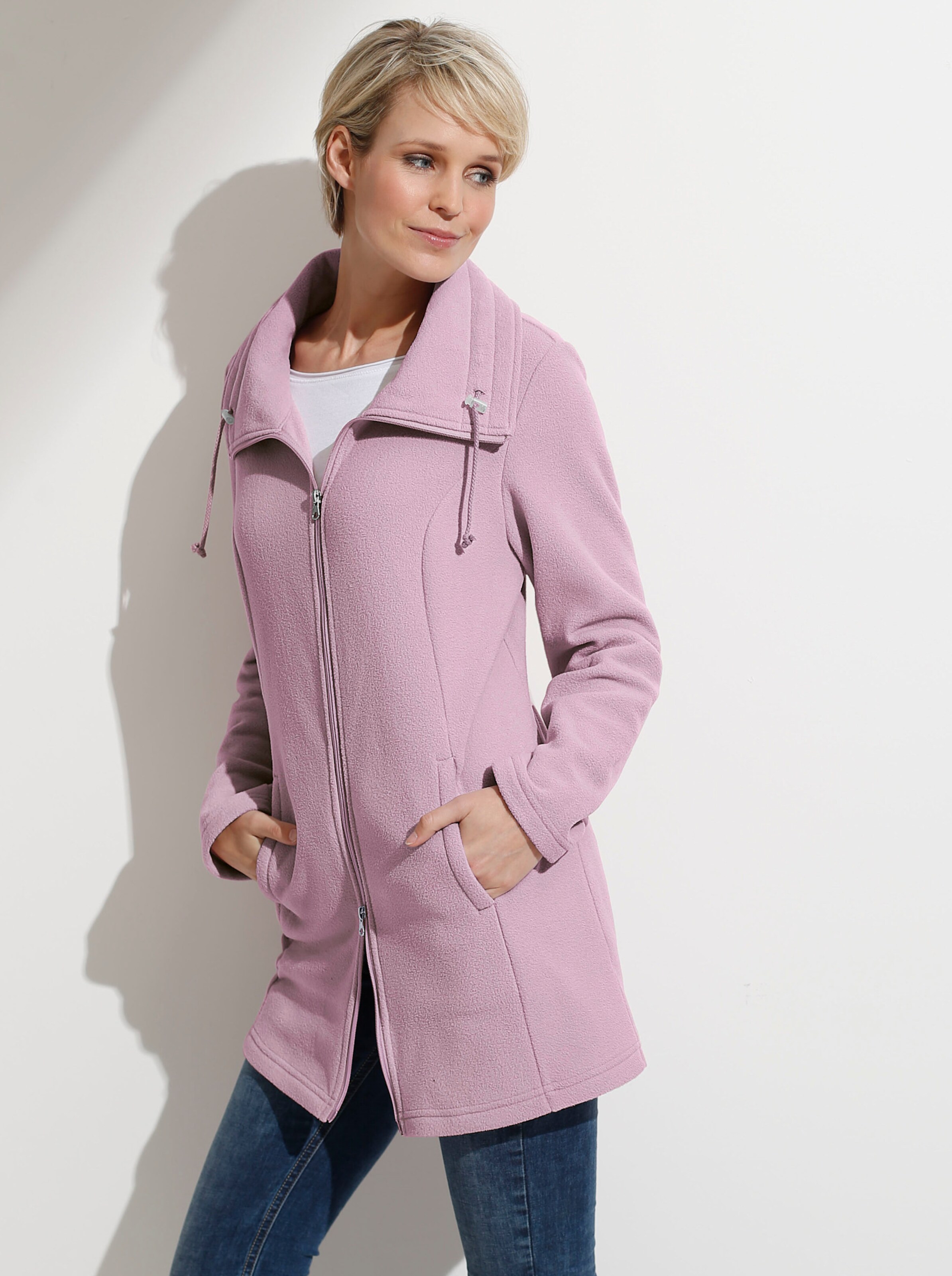 Fleecejacke mit 2-Wege-Reißverschluss