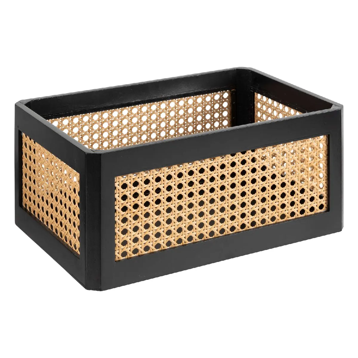 Atmosphera, Createur D'Interieur Atmosphera Lot de cagettes en cannage - Beige et Noir