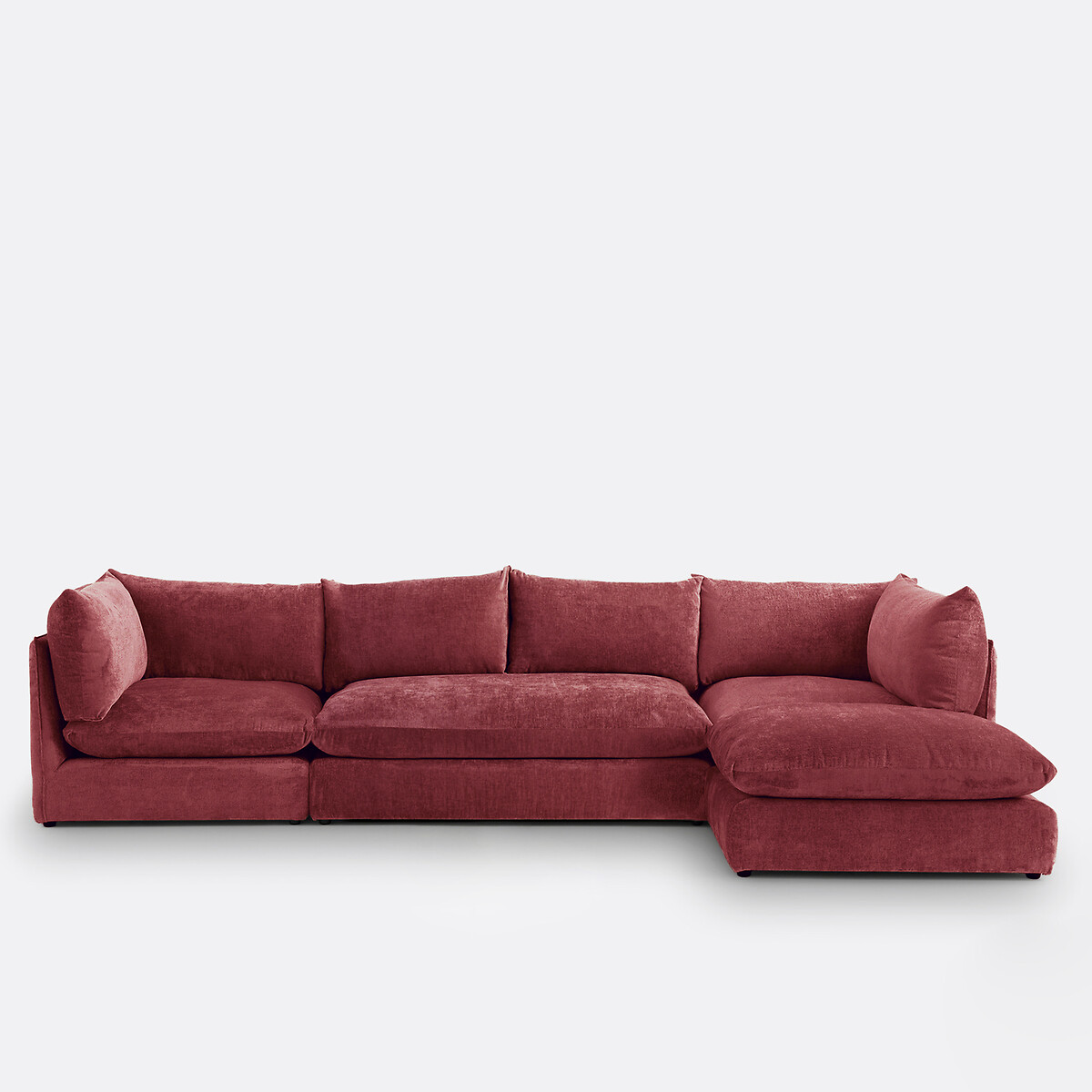 LA REDOUTE INTERIEURS<br>Sofá modular de 2 lugares. Veludo Malo texturizado