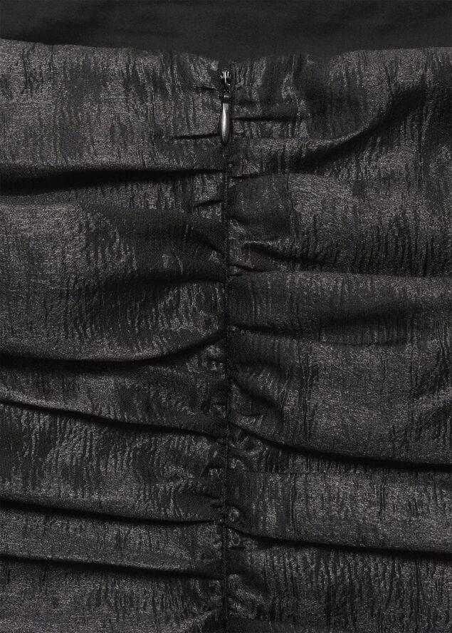 MANGO Draped strapless dress Black