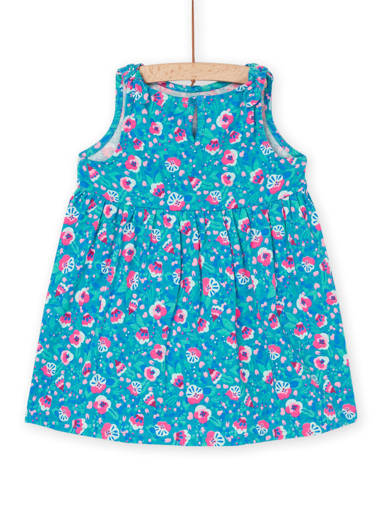 Robe turquoise à imprimé fleurs