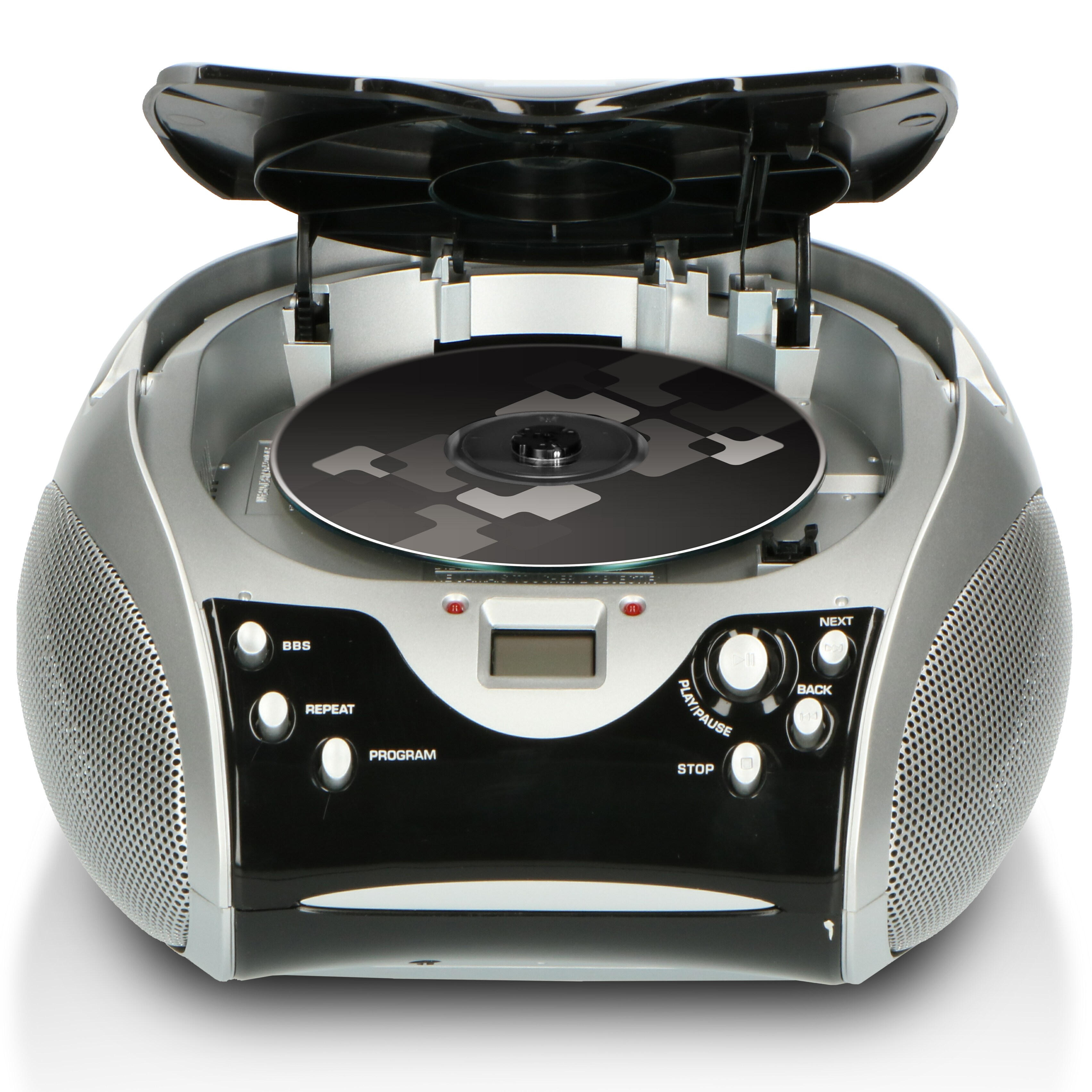 Lenco SCD-24 Black/Silver Tragbares FM-Radio mit CD-Player Kopfhöreranschluß Silber/Schwarz