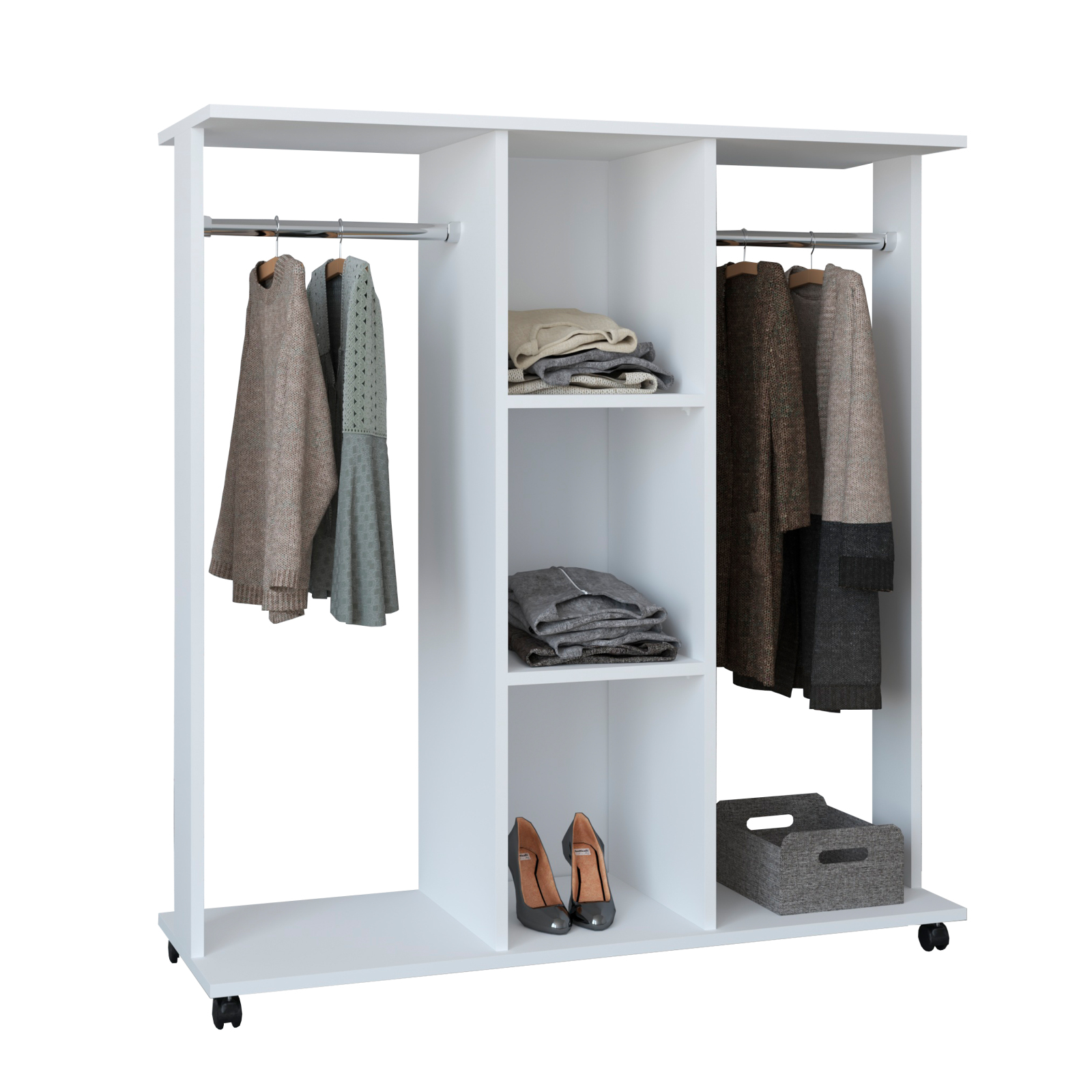 Garderobe RALOSA - weiß - 124 cm hoch