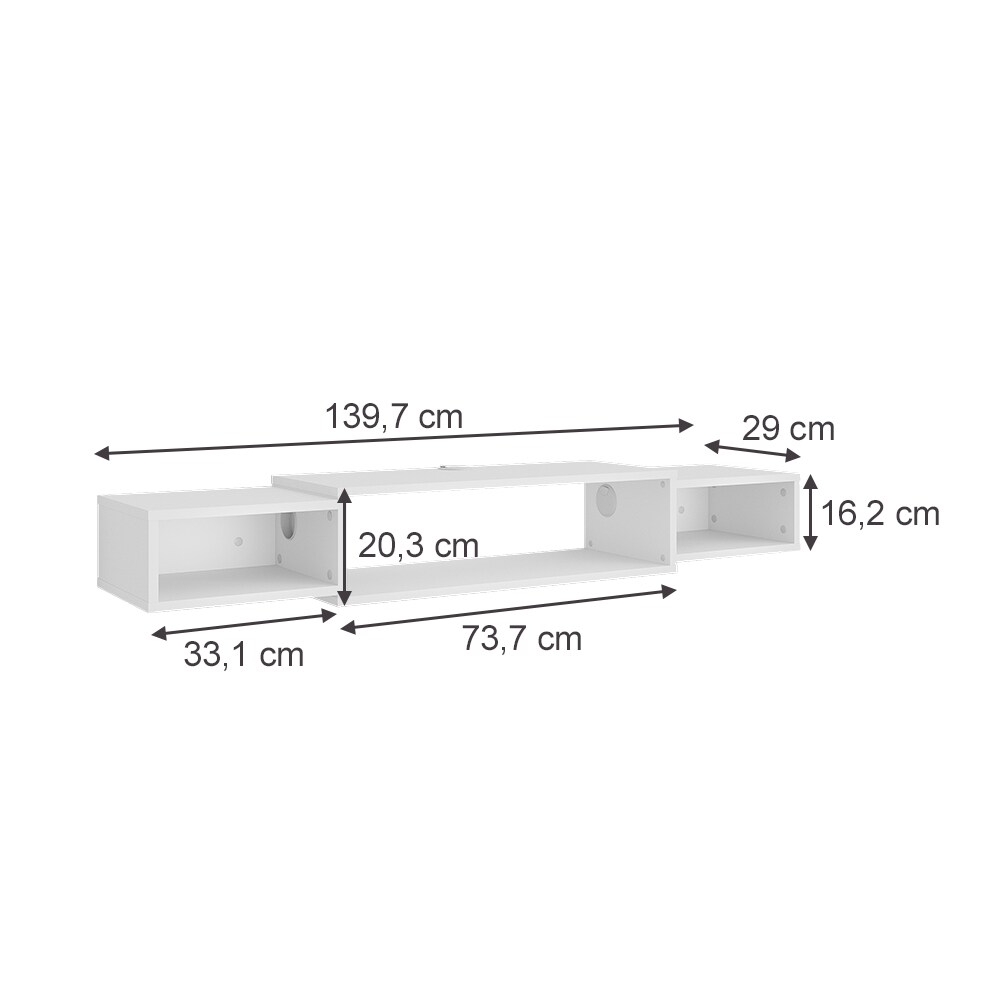 Vicco CD-Regal Nordic Weiß 140 x 20 cm offenes Regal