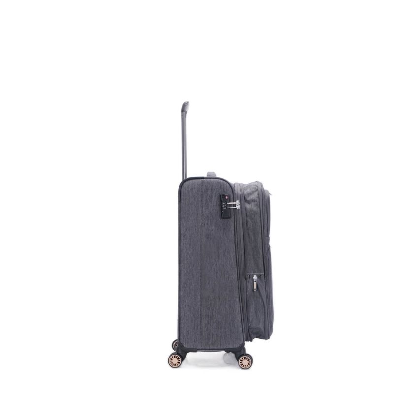 Lot de 3 valises souples 355 55, 67 et 77 cm Gris foncé