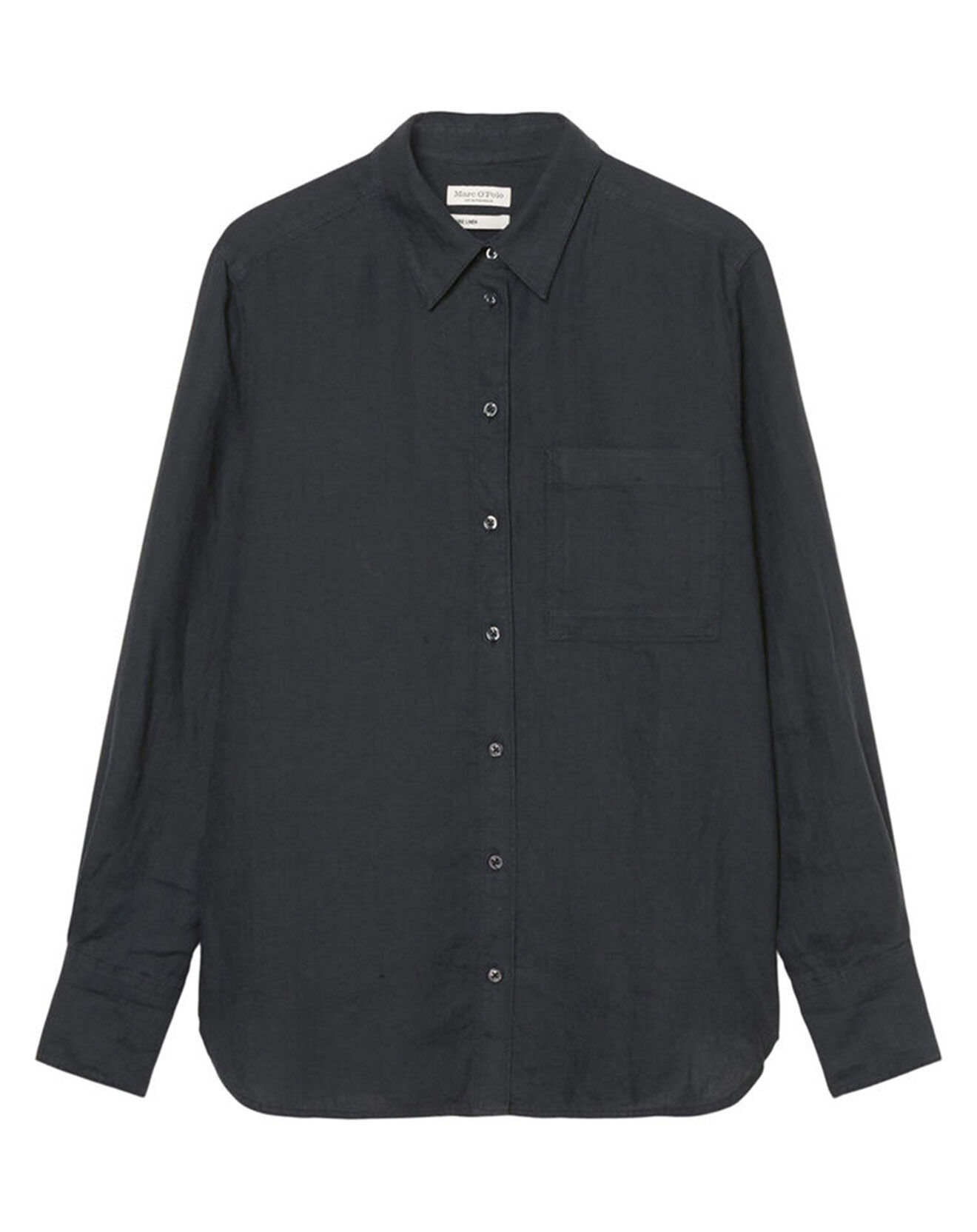 Marc O'Polo Chemise 100% Lin à Poche bleu marine