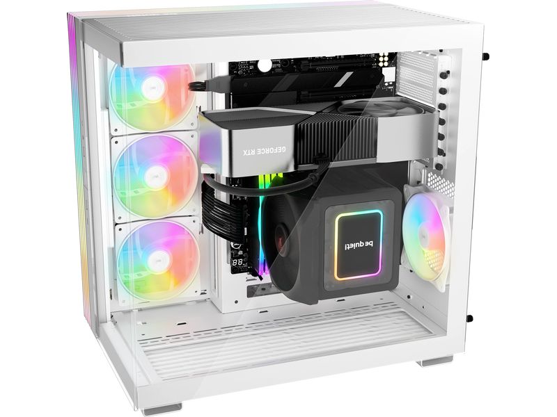 be quiet! PC-Gehäuse Light Base 600 LX Weiss Vielseitig einsetzbarer Midi-Tower mit Sichtfenster