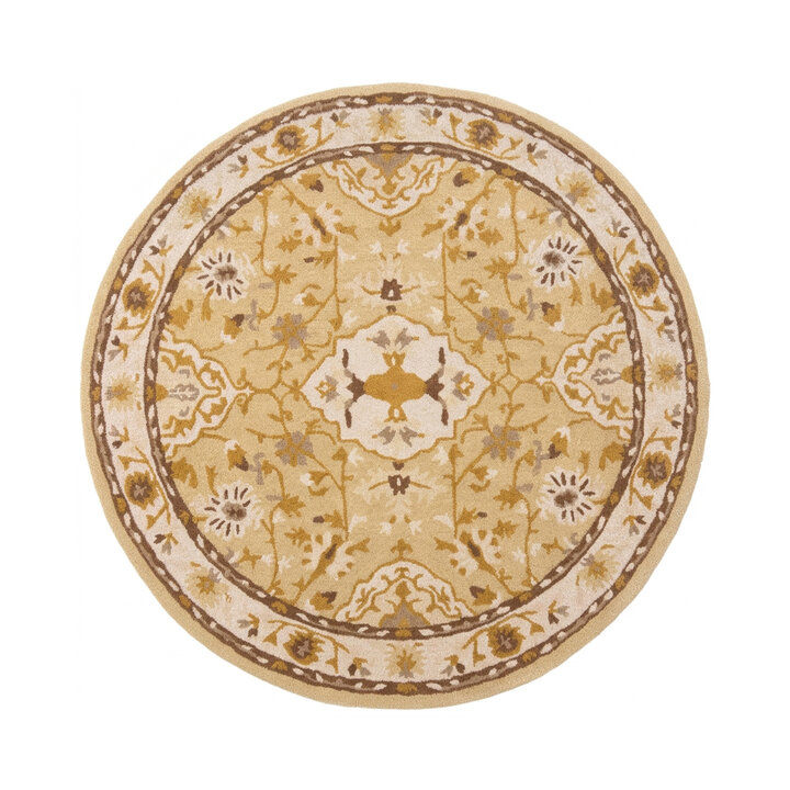 Rond vintage vloerkleed - Valentina Creme | Klassiek medaillon