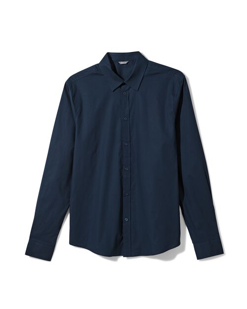 chemise homme coton bleu foncé