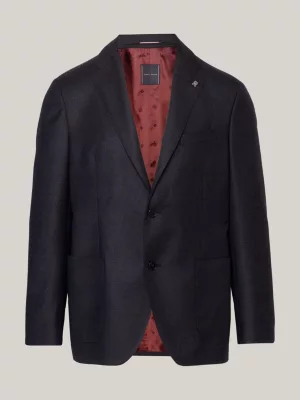 Blazer de corte regular em mistura de lã italiana